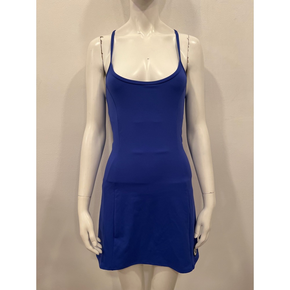 Vuori One Shot Tennis Dress Racerback Athletic Women XS Royal Blue Lined Bodice